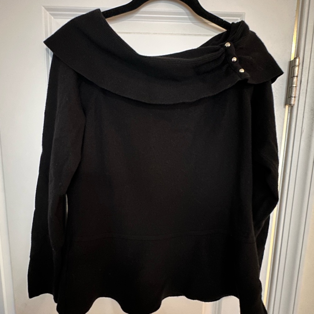 White House Black Market Black Cowl Neck Sweater